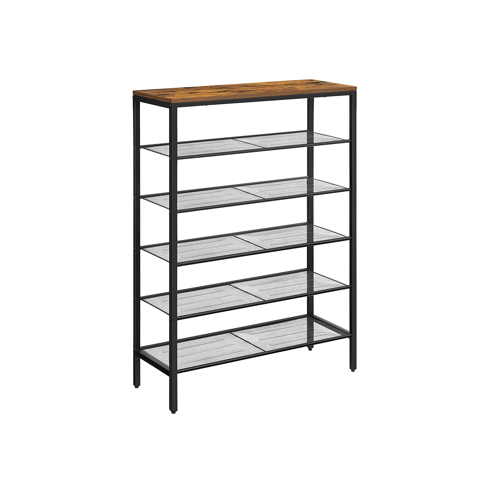 Industrial 6-tier Mesh Shelves Shoe Rack