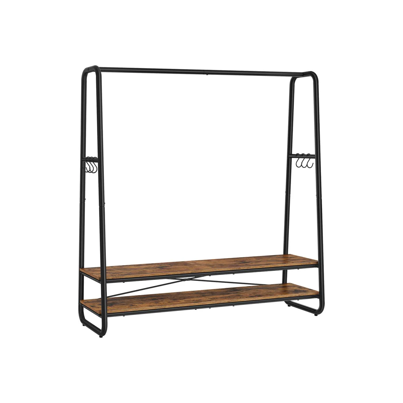 Industrial Clothes Rack with 2 Shelves - Image 6