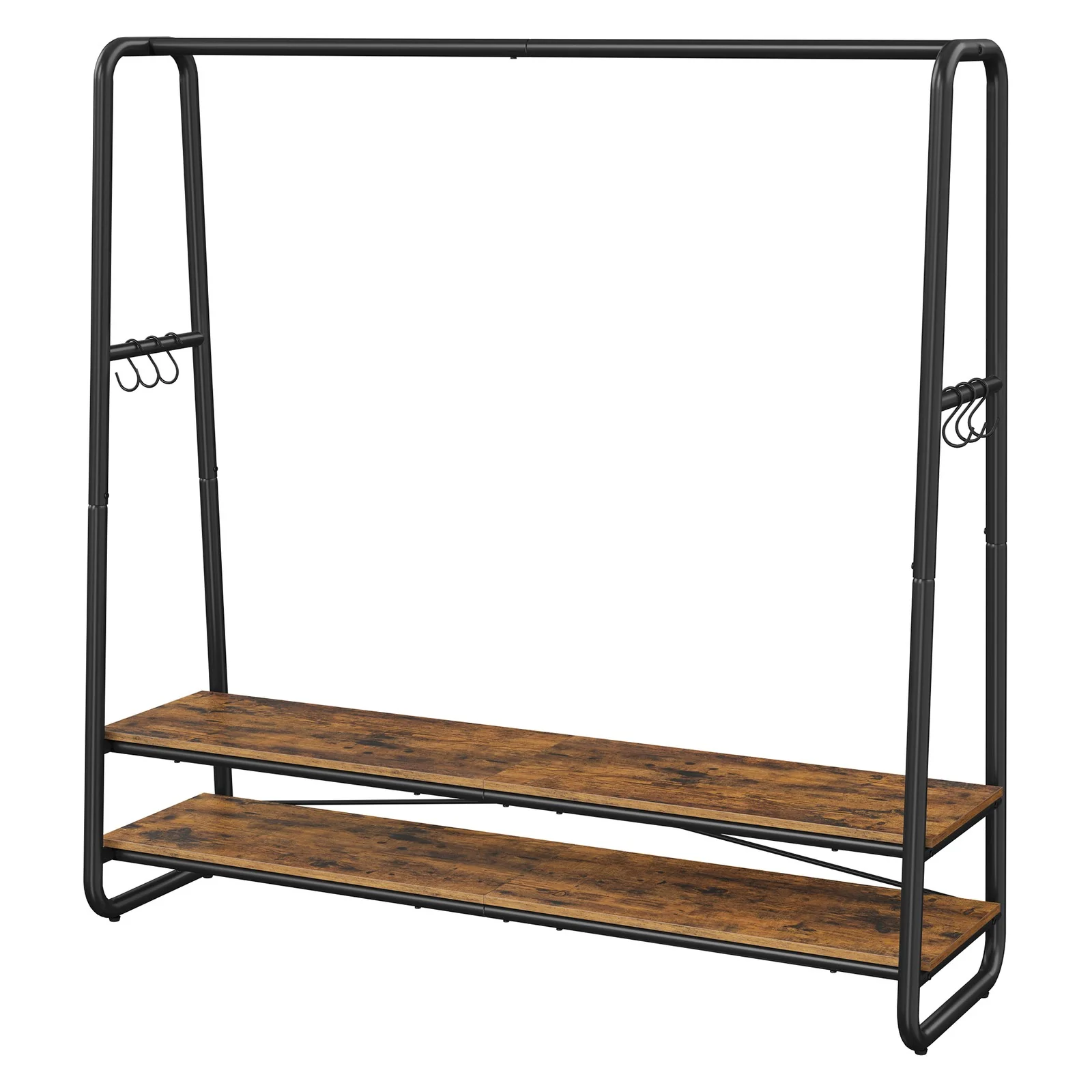 Industrial Clothes Rack with 2 Shelves - Image 4