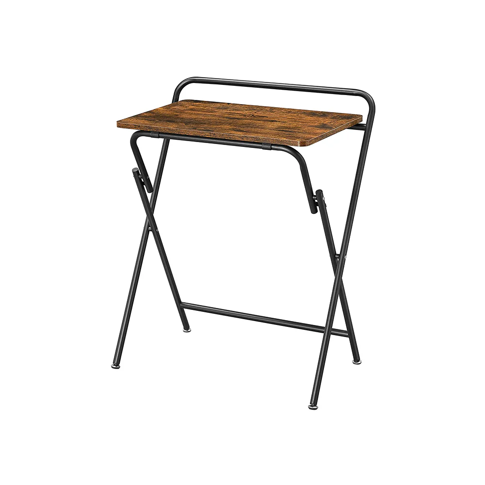 Industrial Rustic Brown Space-saving Folding Side Table