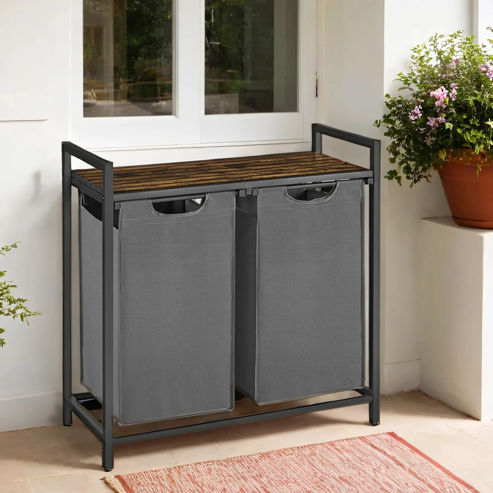Laundry Hamper, Laundry Basket, Laundry Sorter with 2 Removable Bags - Image 4