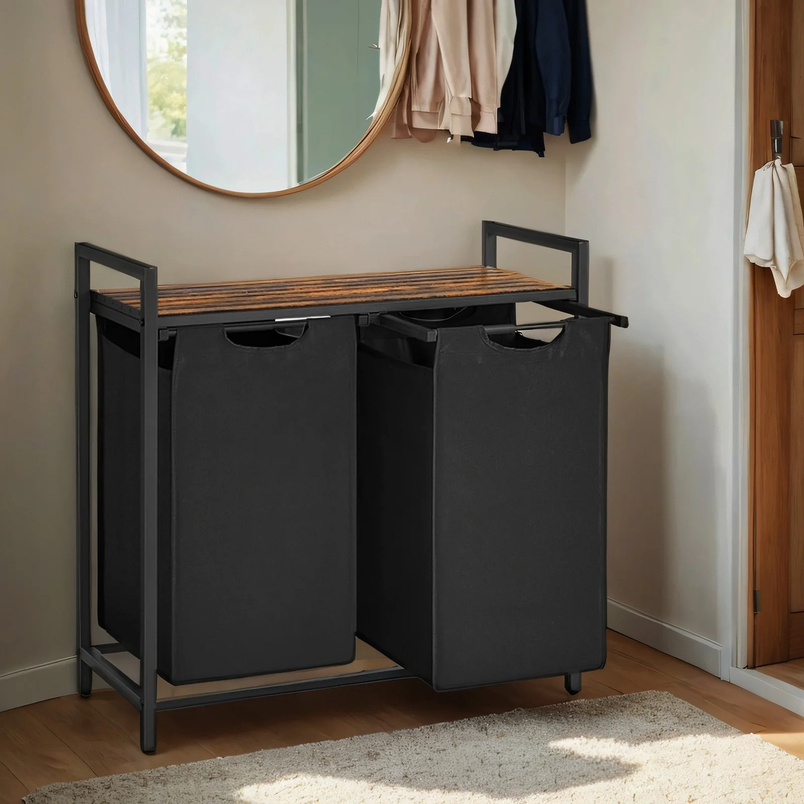 Laundry Hamper, Laundry Basket, Laundry Sorter with 2 Removable Bags - Image 5