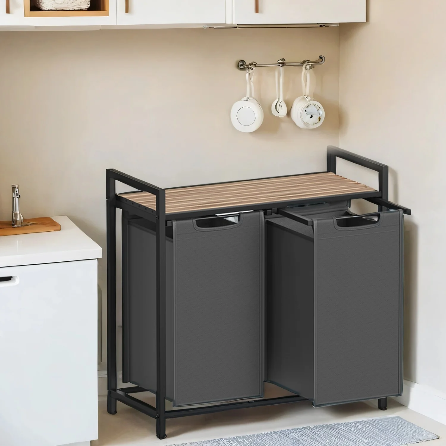 Laundry Hamper, Laundry Basket, Laundry Sorter with 2 Removable Bags - Image 6