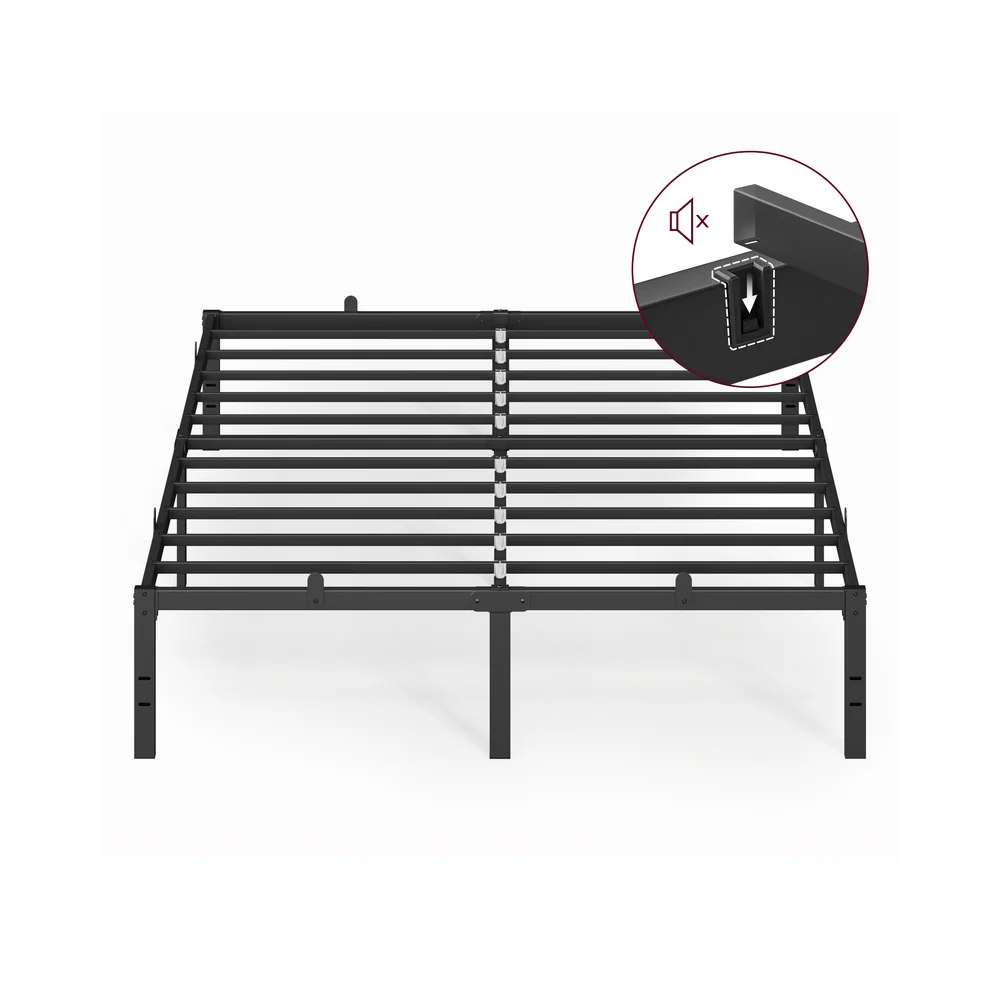Metal bed frame with under bed storage for modern guest rooms - Image 4