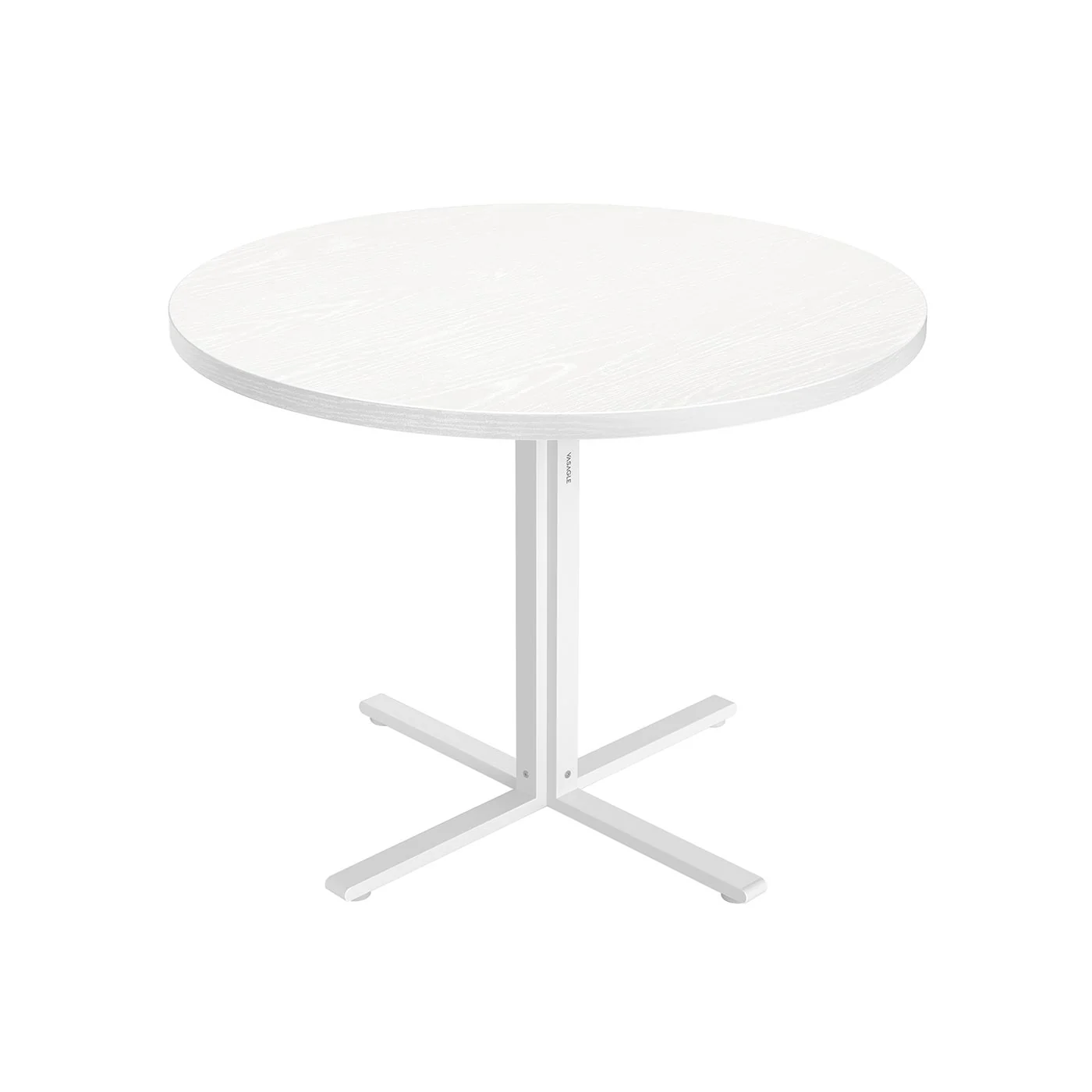 Round dining table with water resistant surface for four people