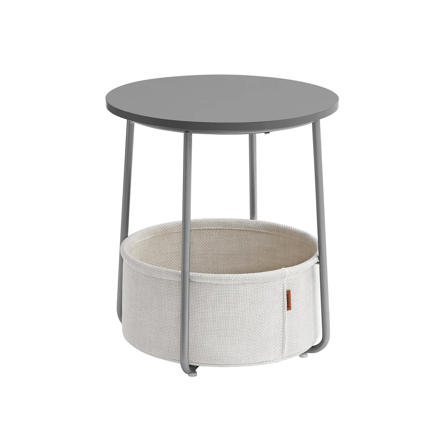 Round End Table with Fabric Basket - Image 2