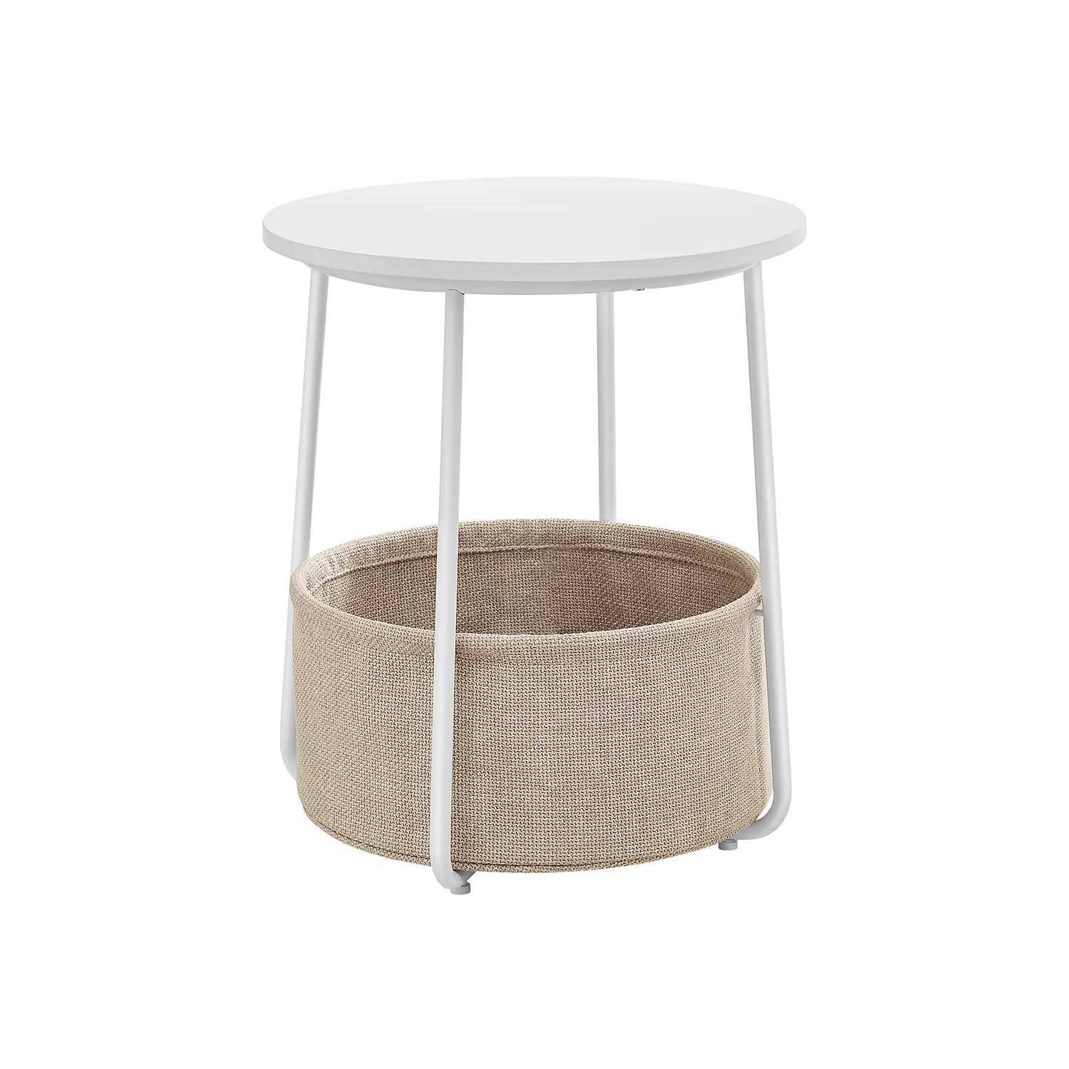 Round End Table with Fabric Basket - Image 5