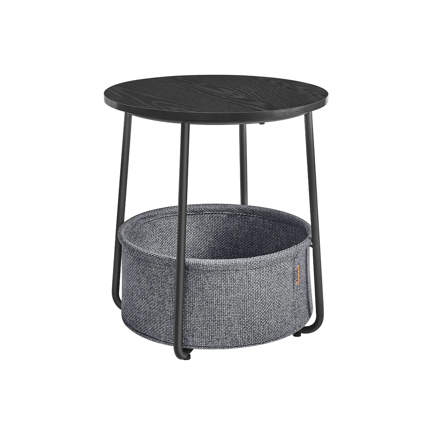 Round End Table with Fabric Basket - Image 6