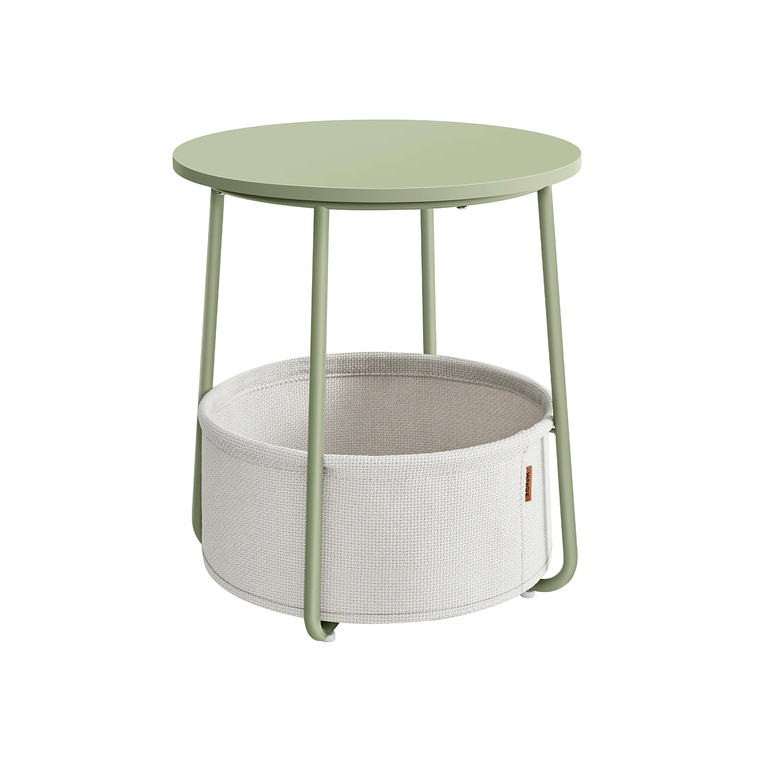 Round End Table with Fabric Basket - Image 7
