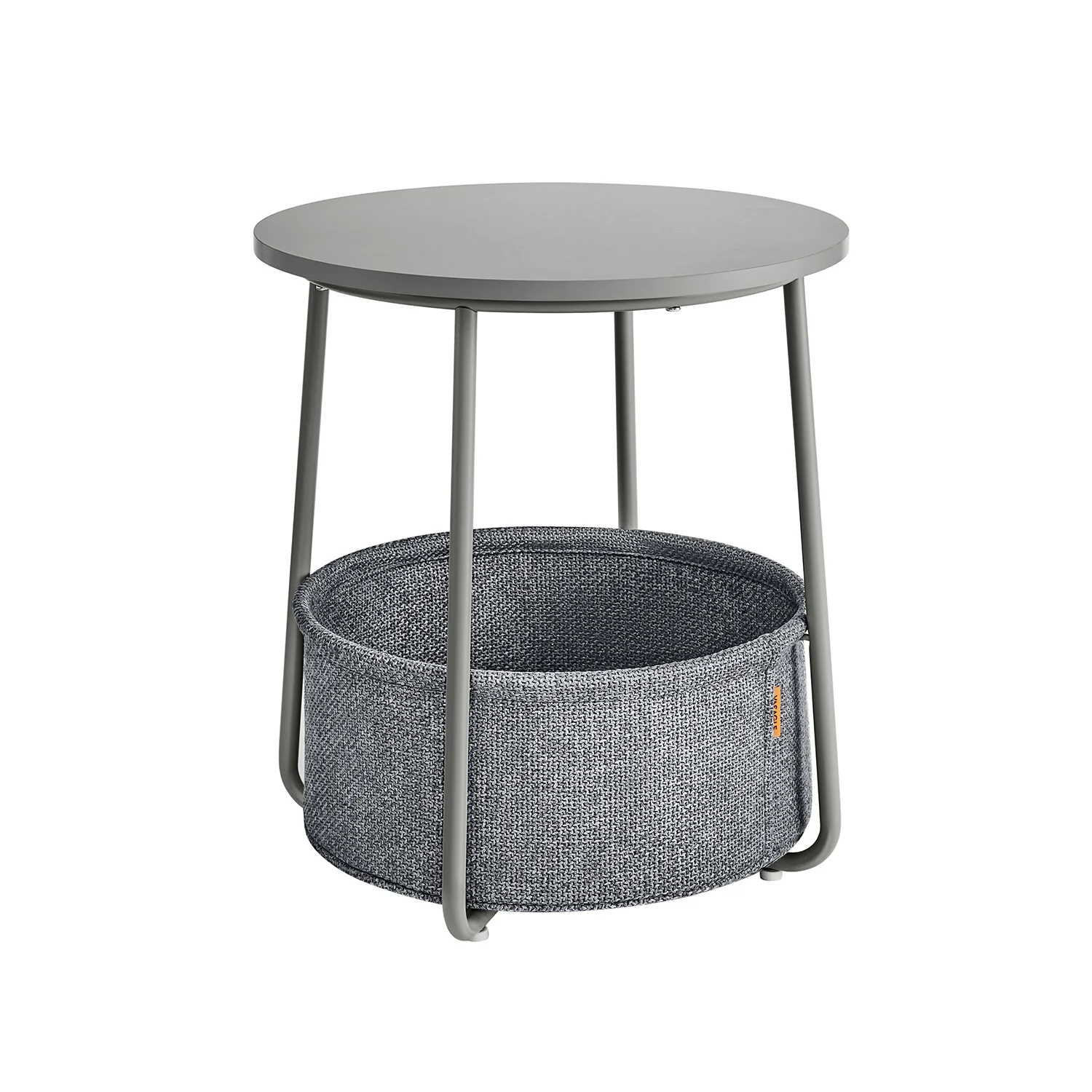 Round End Table with Fabric Basket - Image 8