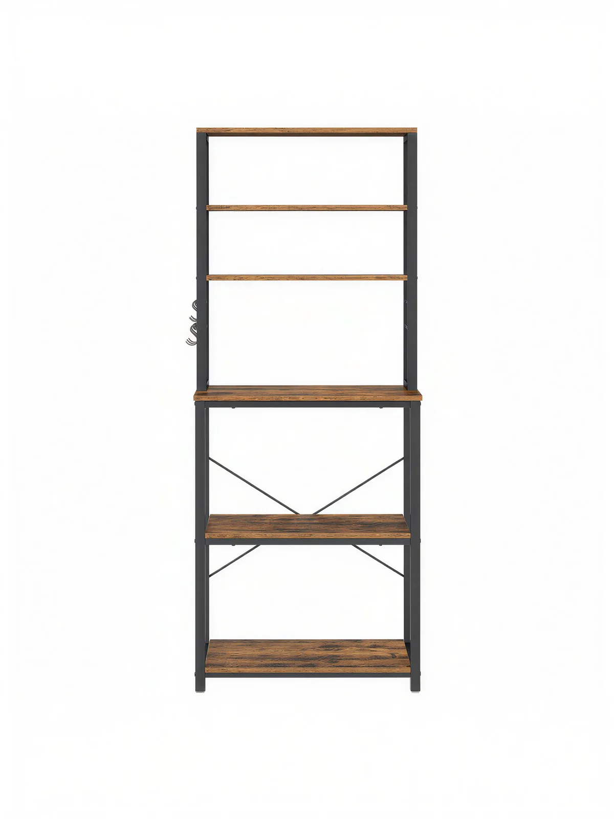 6-Tier Coffee Bar, Baker’s Rack for Kitchen with Storage, Kitchen Shelves with 6 Hooks