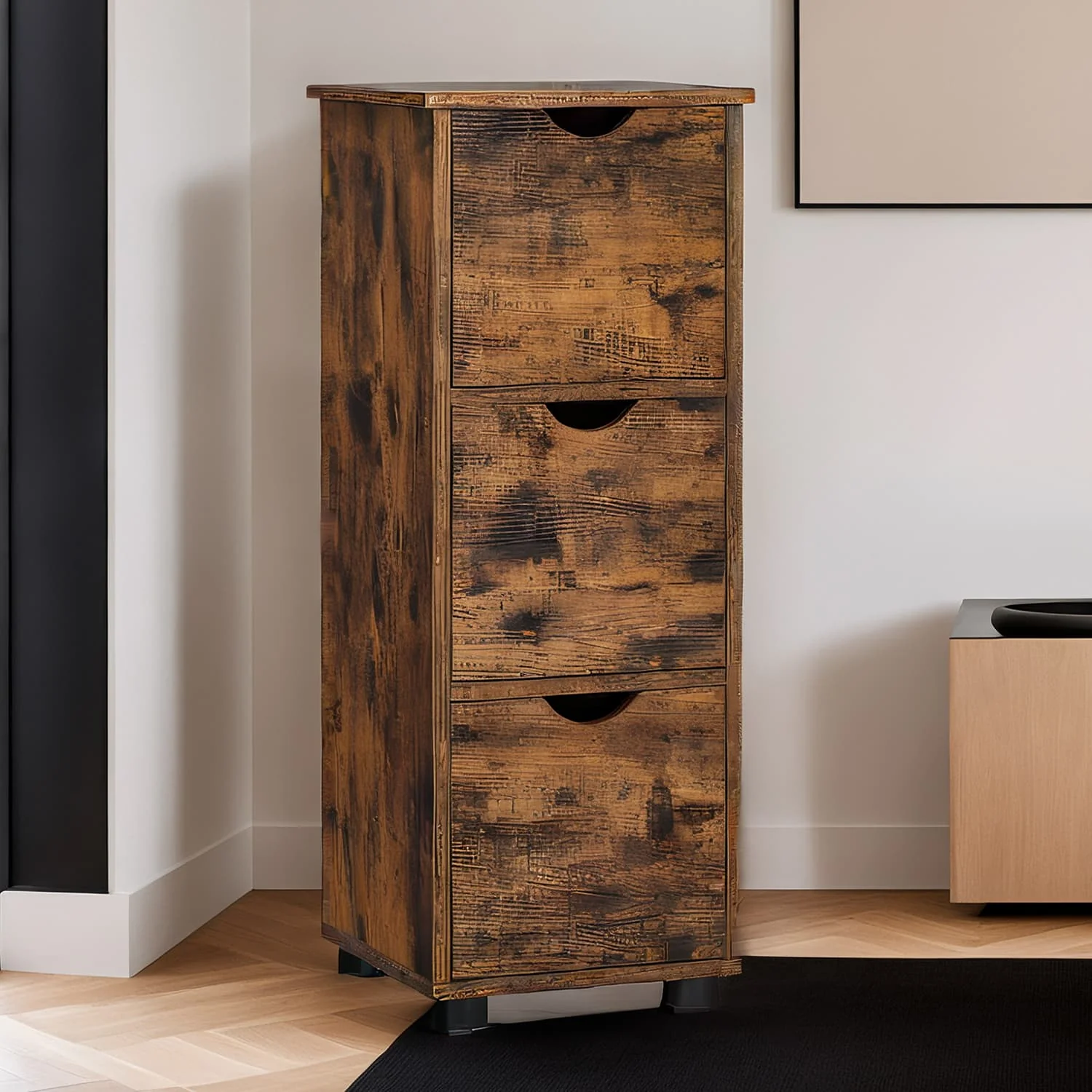 Bathroom Storage Cabinet, Storage Tower with 3 Drawers, for Bathroom