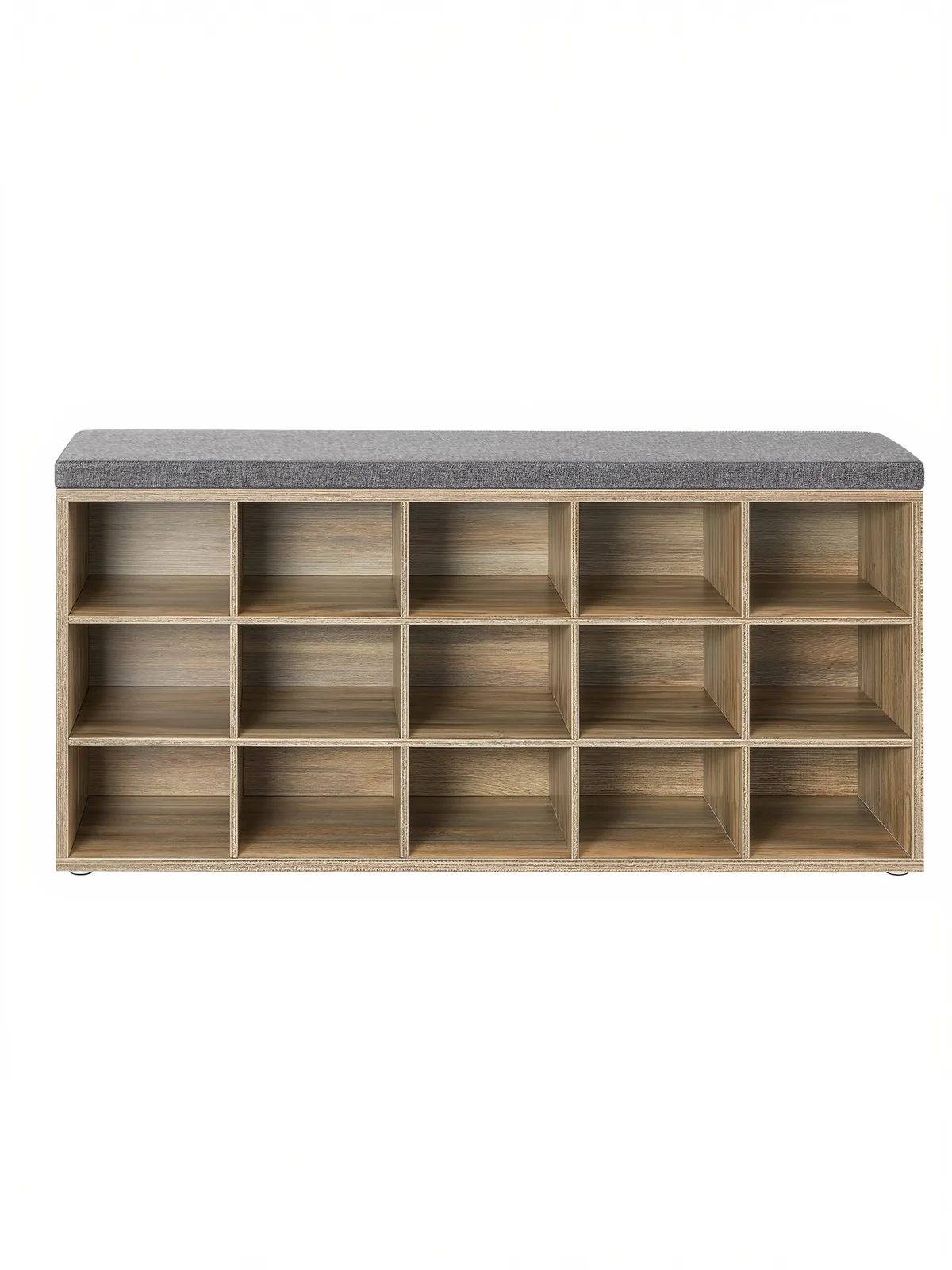 Shoe Bench, Storage Bench with Padded Seat, 15 Compartments - Image 3