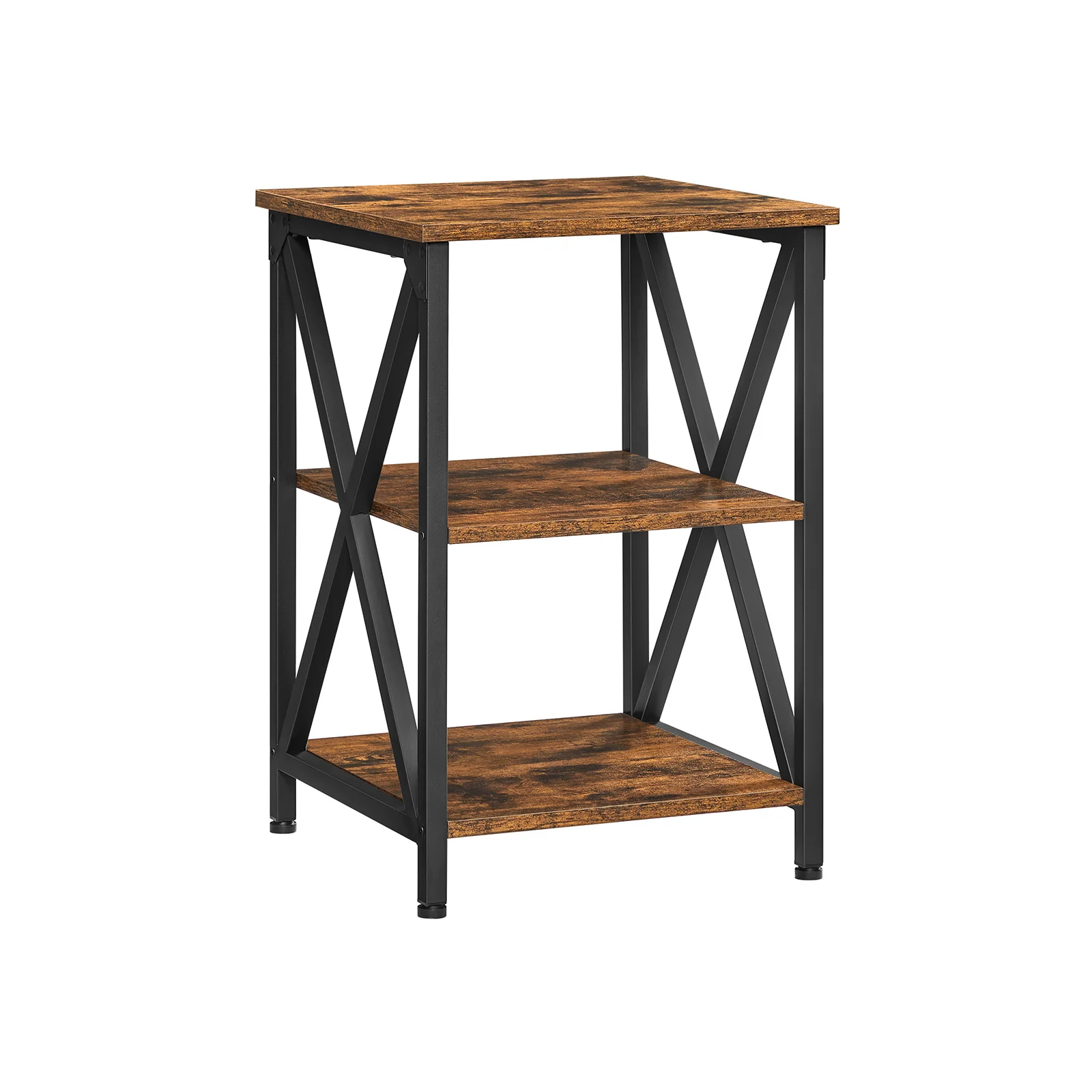 Side Table Rustic Brown and Black