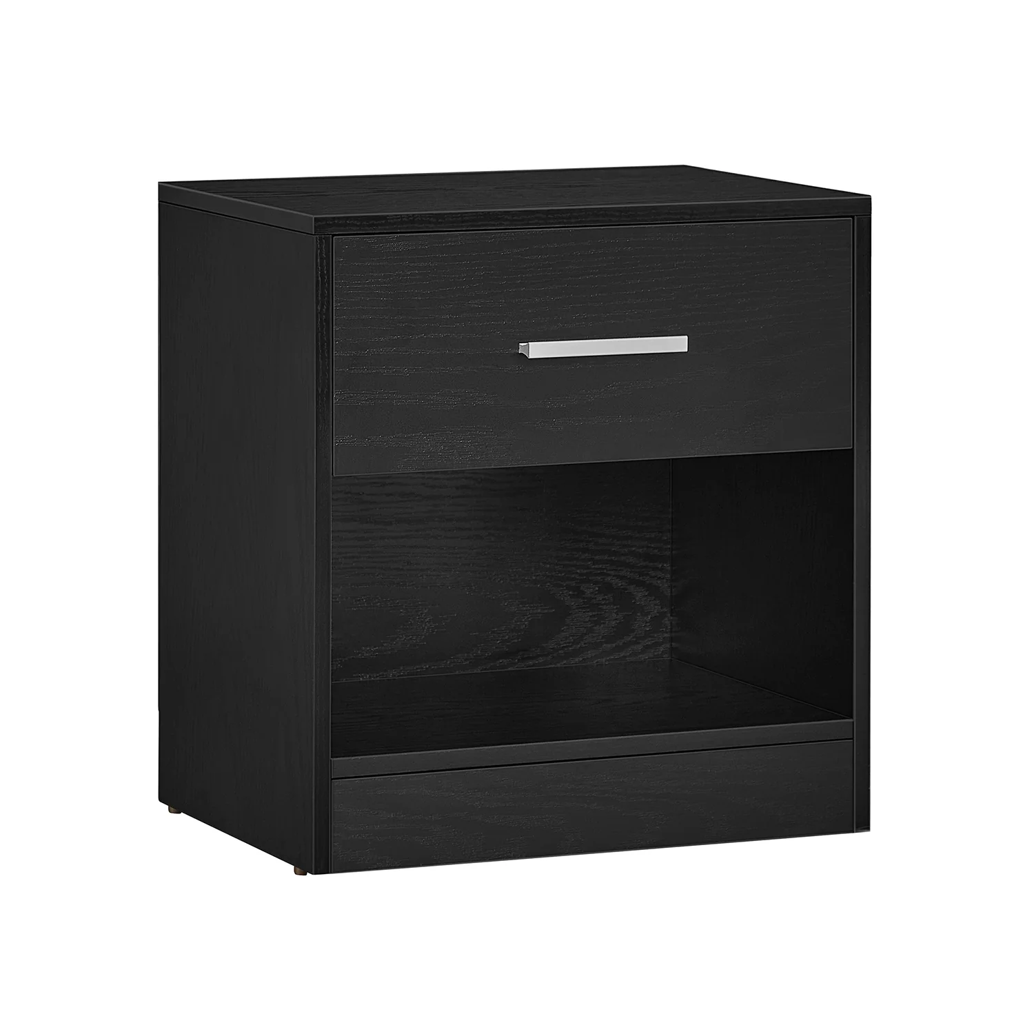 Bedside Table with Open Compartment and Drawer