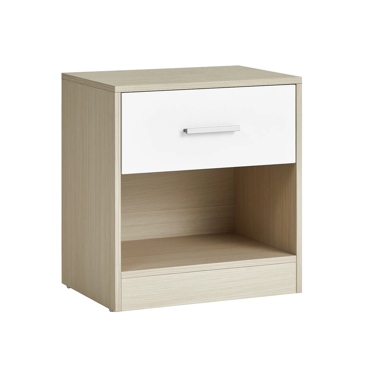 Bedside Table with Open Compartment and Drawer - Image 3