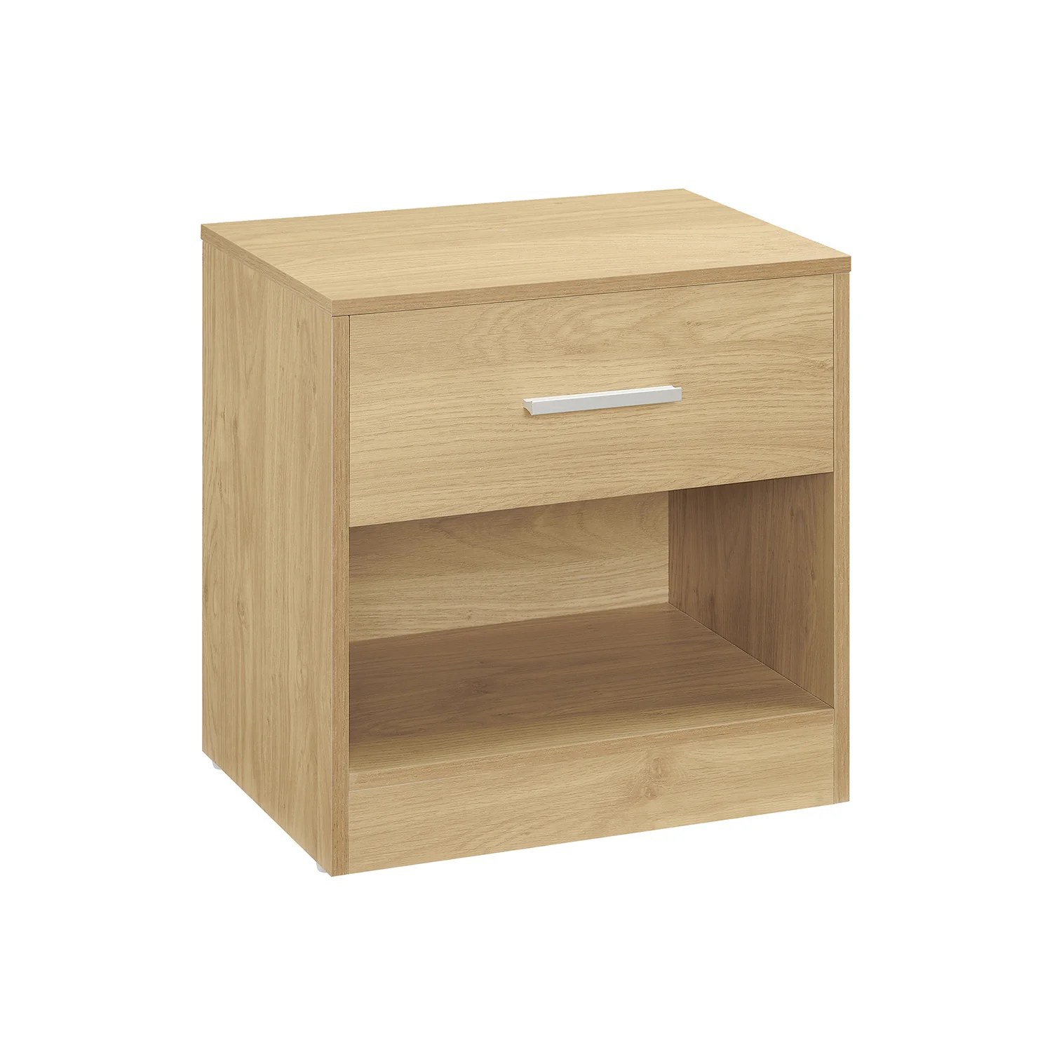 Bedside Table with Open Compartment and Drawer - Image 4