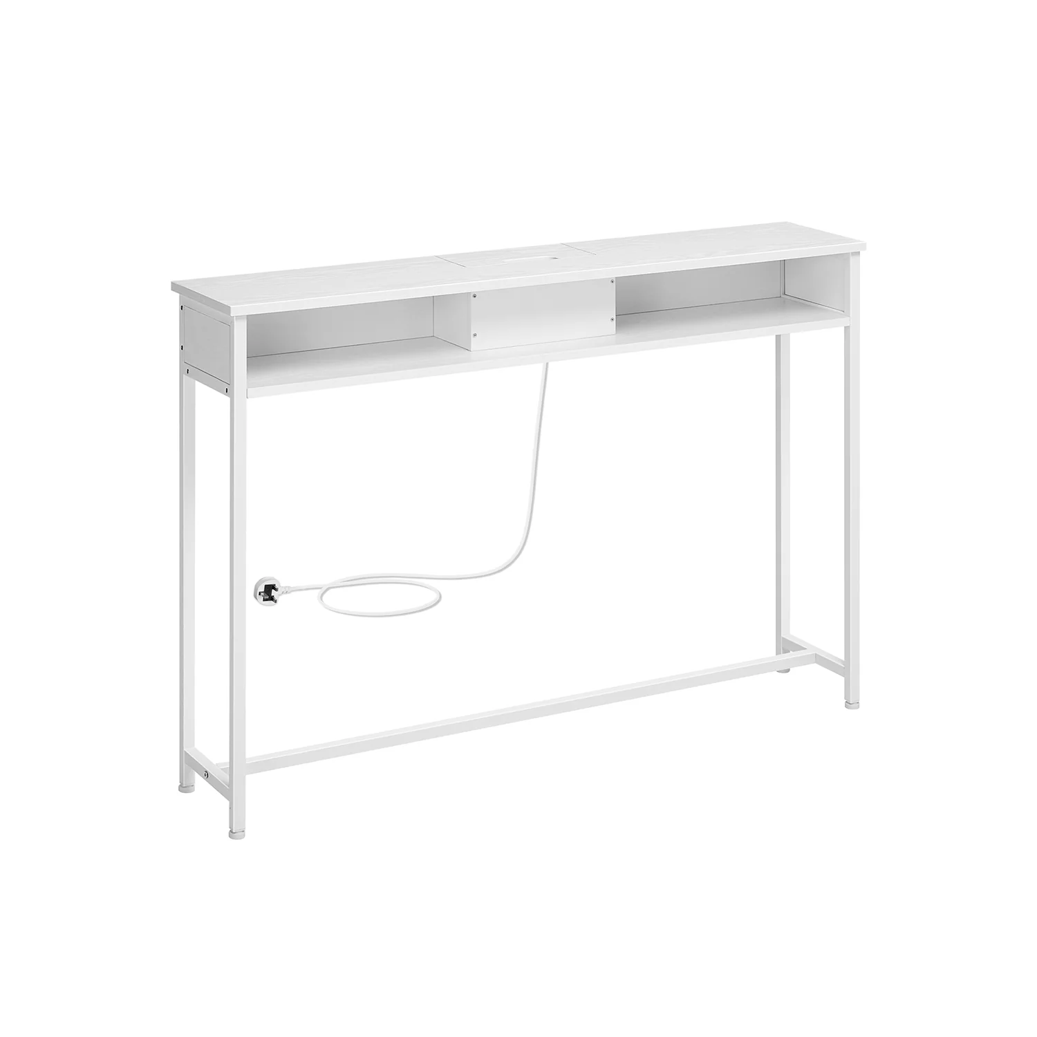 Slim Console Table With Charging Station and 2 Compartments - Image 2