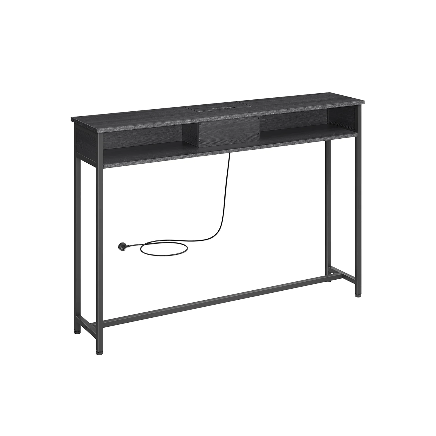 Slim Console Table With Charging Station and 2 Compartments - Image 3
