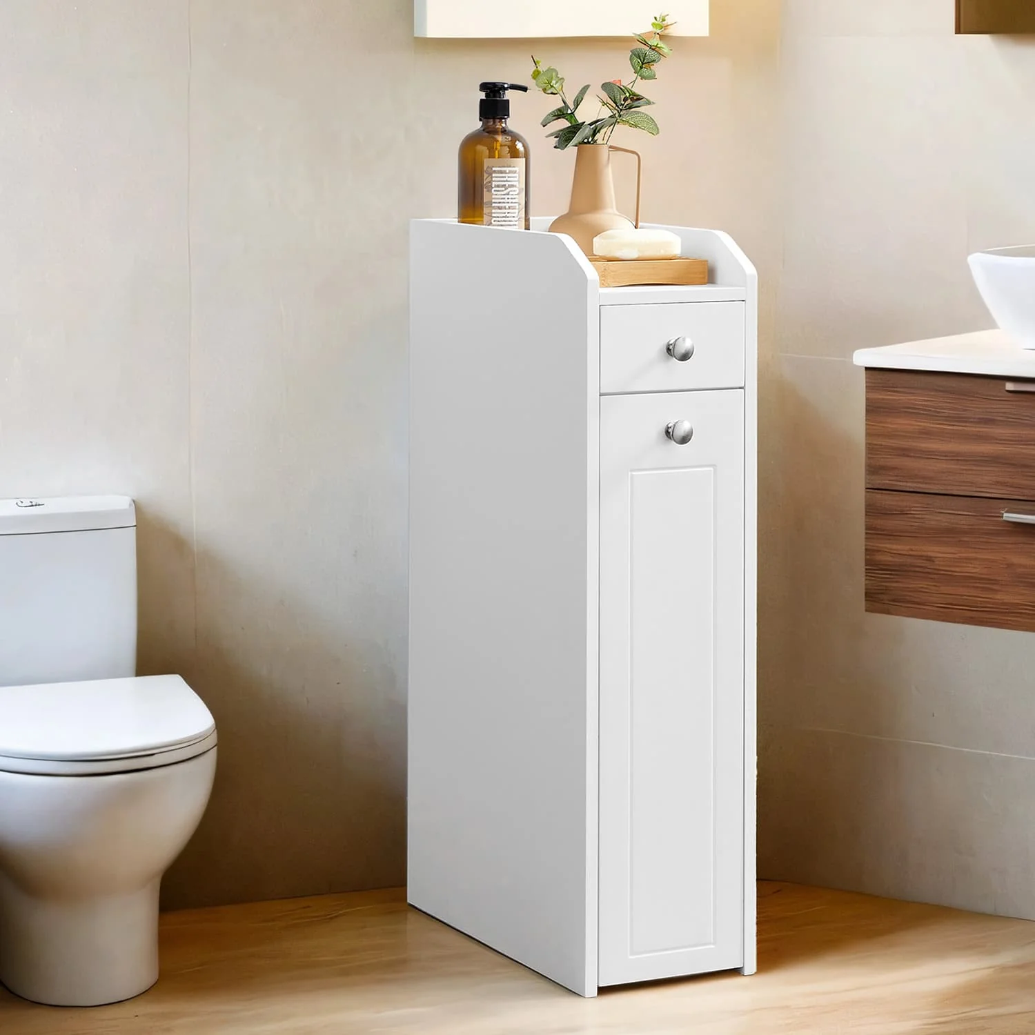 Small Freestanding Bathroom Cabinet with Drawers - Image 2