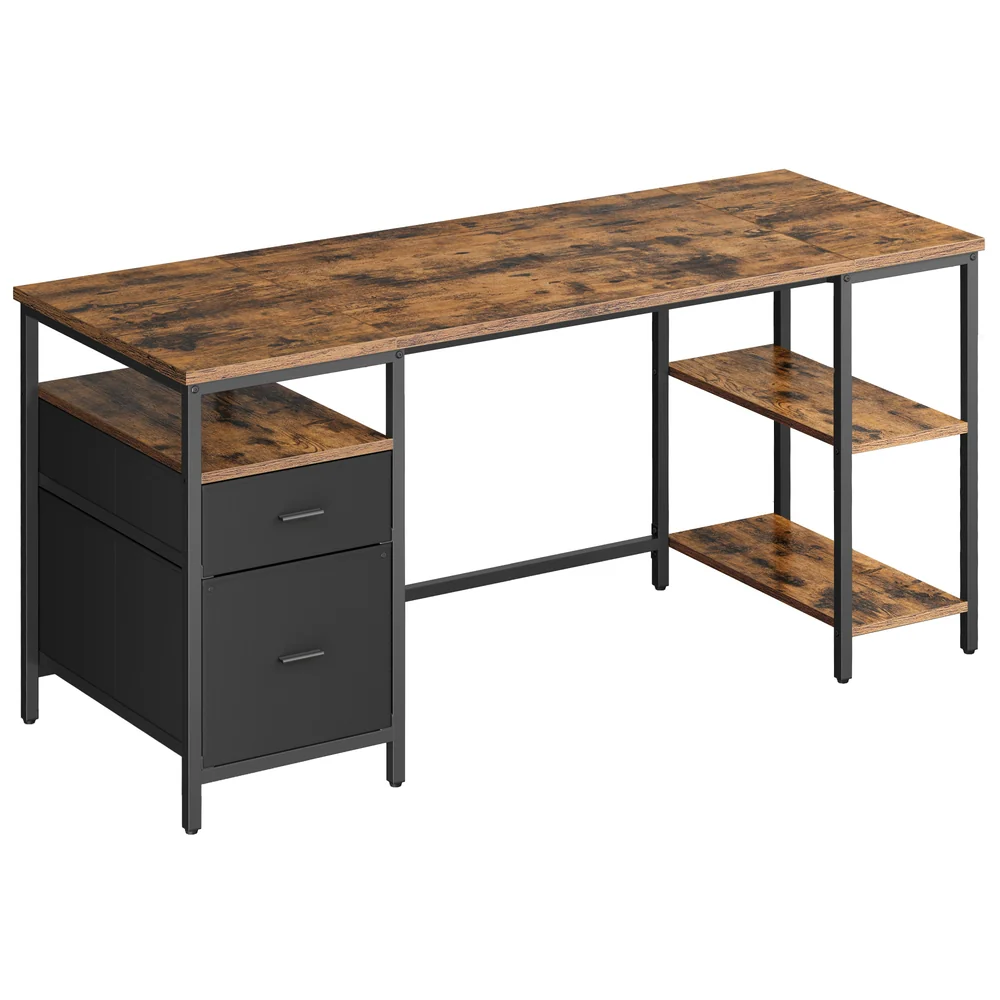 Computer Desk with Shelves and Drawers for Home Office and Living Room - Image 2
