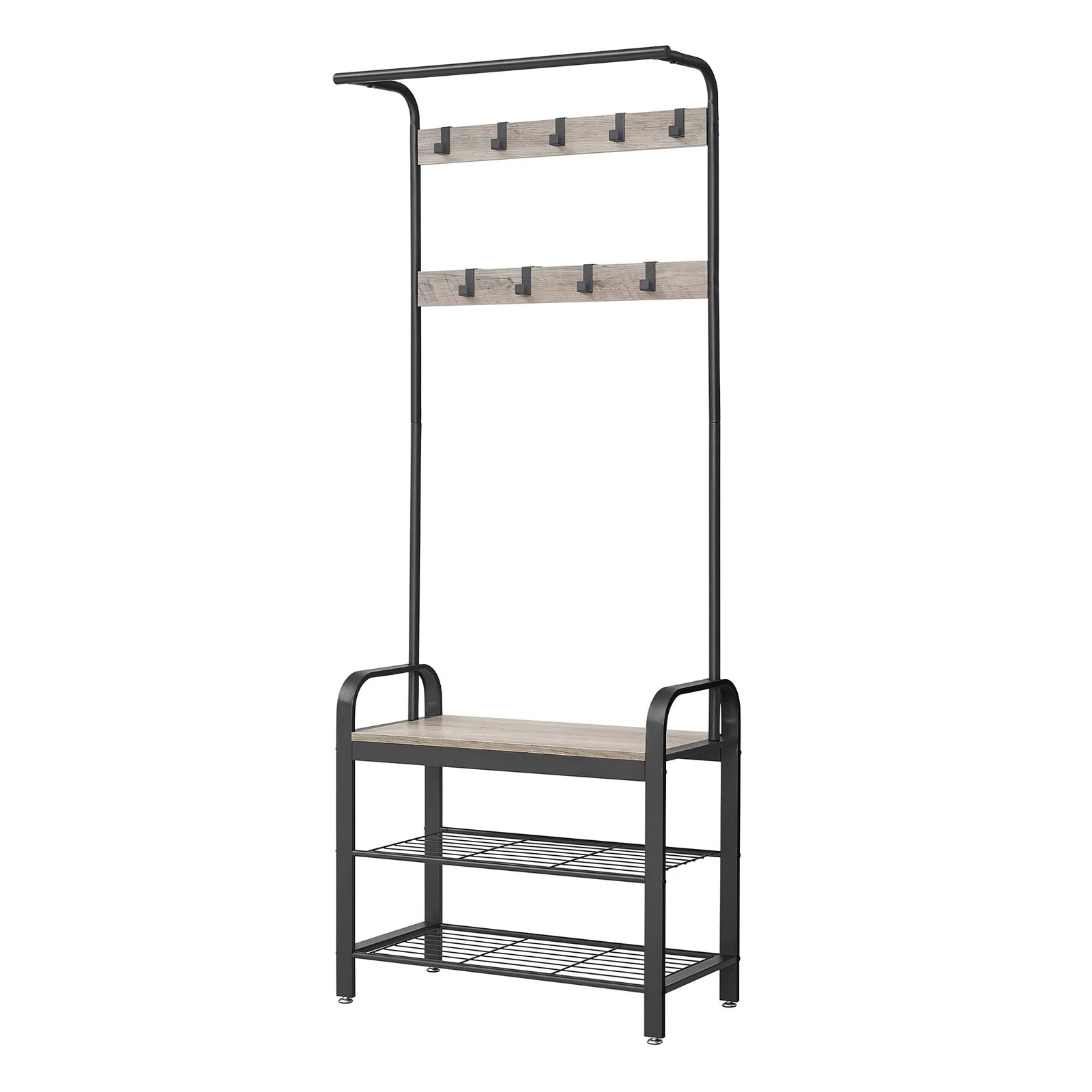 Coat Rack, Coat Stand with Shoe Storage Bench, 4-in-1 Design - Image 3