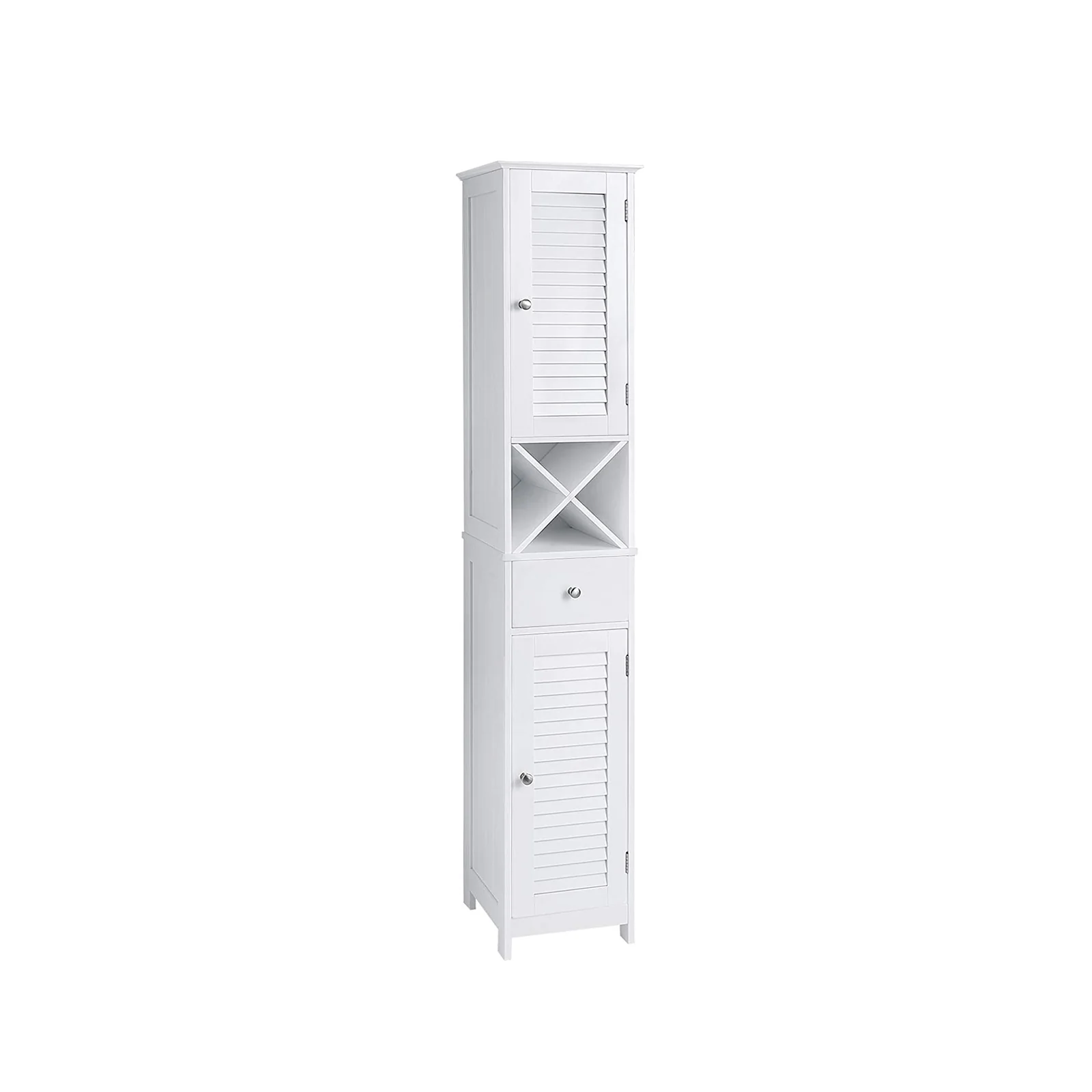 Free Standing Linen Tower with Cabinet & Shelves