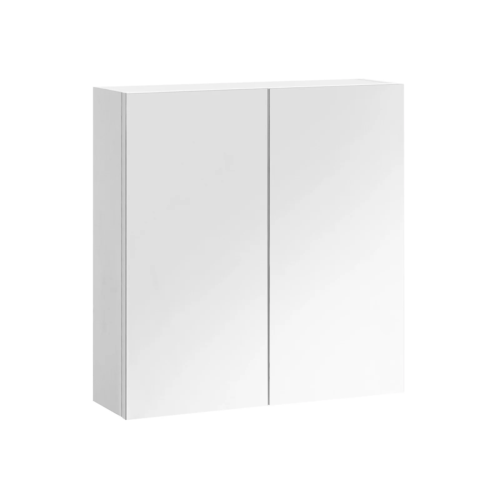 White Wall-mounted Cabinet with Mirror & Shelf