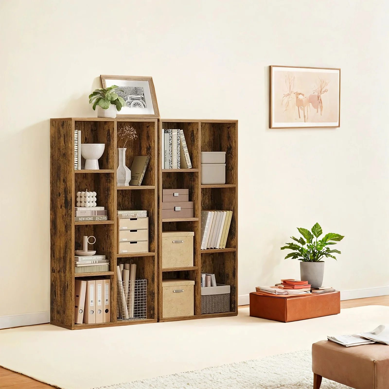 Kids Bookcase, Bookshelf with 5 Compartments, Storage Shelf - Image 3