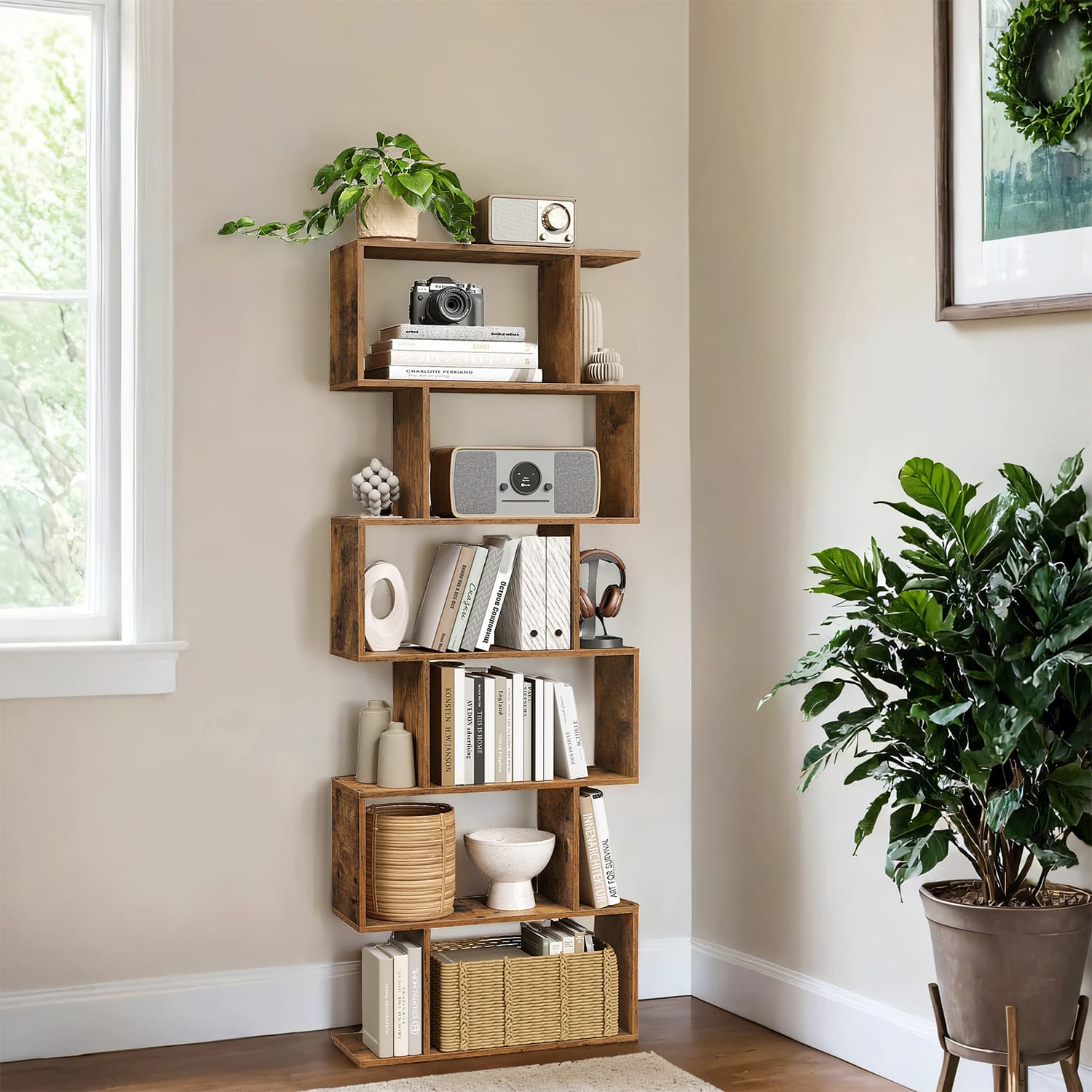 Wooden Cube Display Shelf