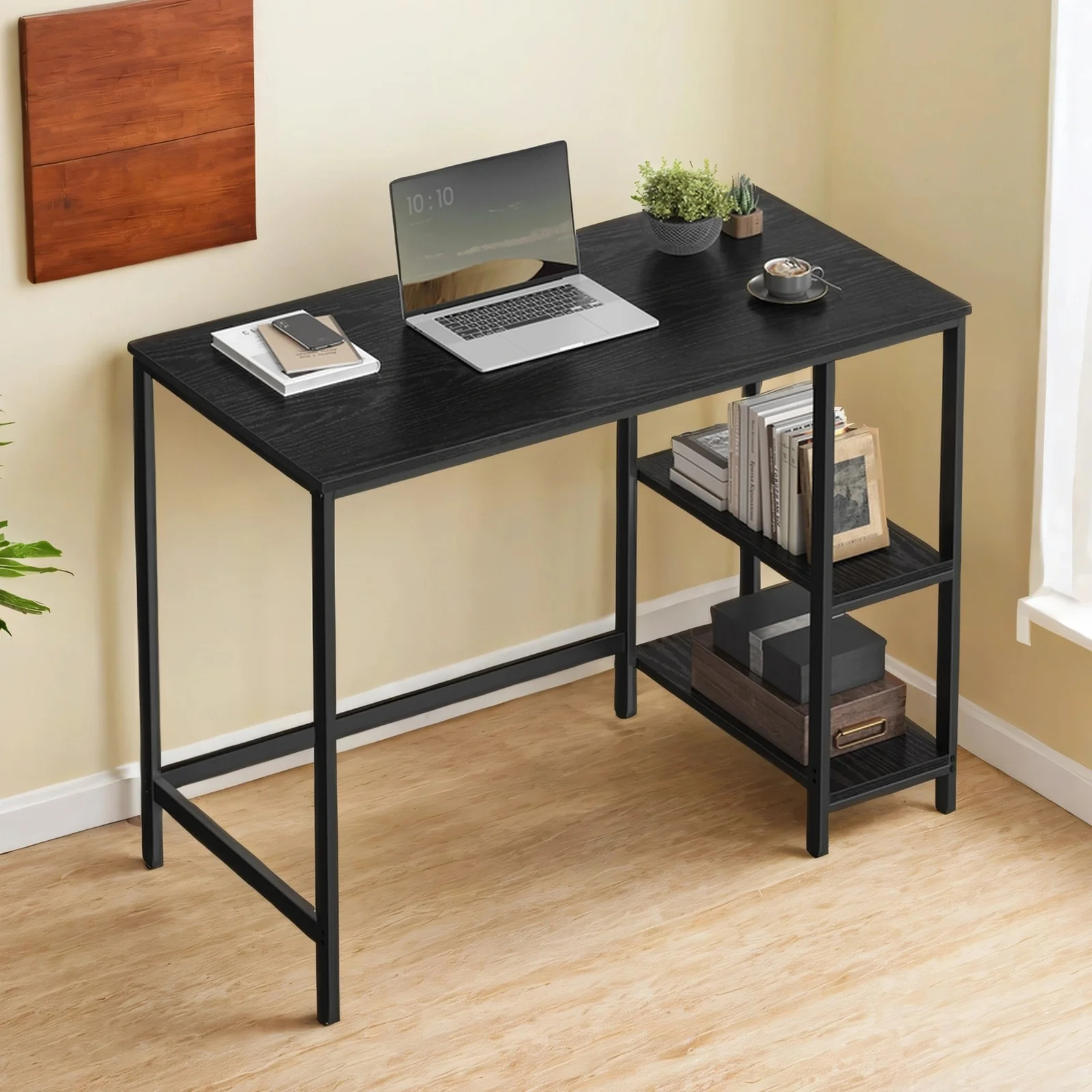 Computer Desk with 2 Shelves on Left or Right, Writing Desk - Image 2