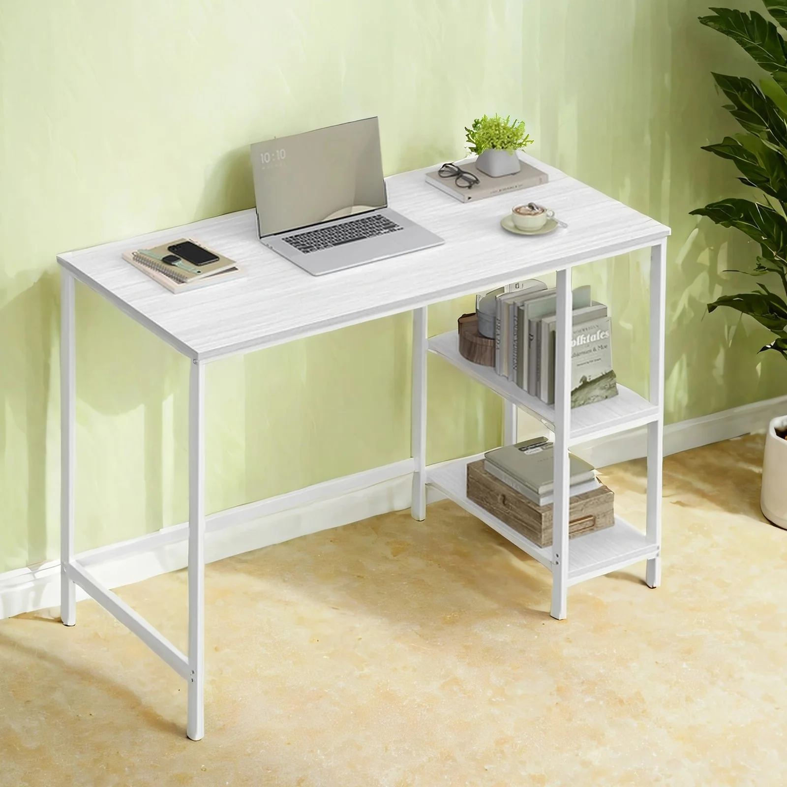 Computer Desk with 2 Shelves on Left or Right, Writing Desk - Image 4