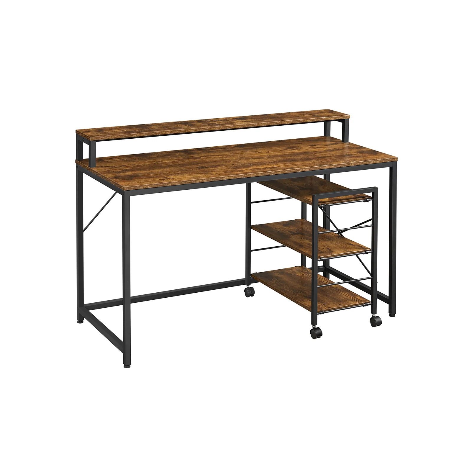 Writing Study Desk with Monitor Stand